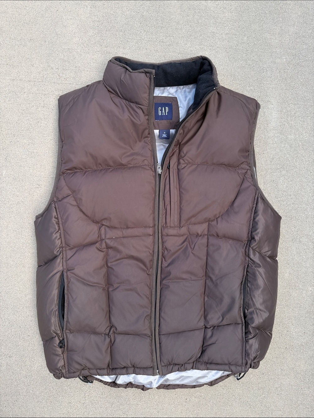 GAP Men's Dark Brown Quilted Down Feather Puffer Vest